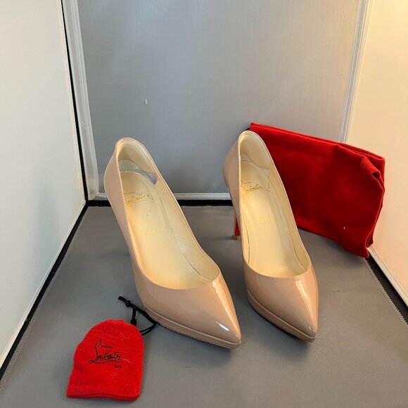 Christian Louboutin Shoes - Christian Louboutin Nude Pigalle Plato 100 Pumps Size 8